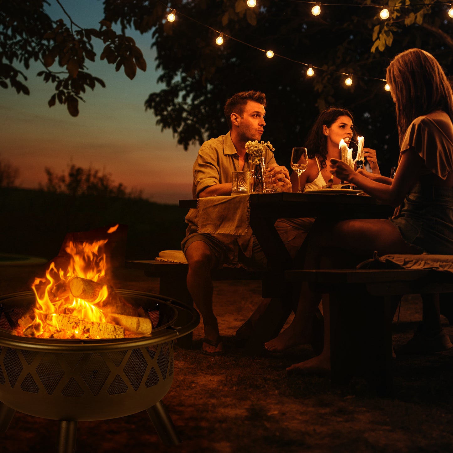 Vuurkorf – Tuinhaard – Brazier – Vuurschaal – Terrashaard – Extra Groot 75 cm – Zwart Staal