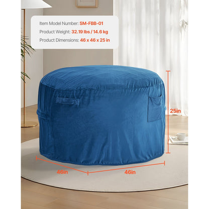Zitzak – Zitzakstoel – Poef – Sessel – Comfortstoel – Blauw – Memory Foam Vulling – Afneembare Wasbare Hoes