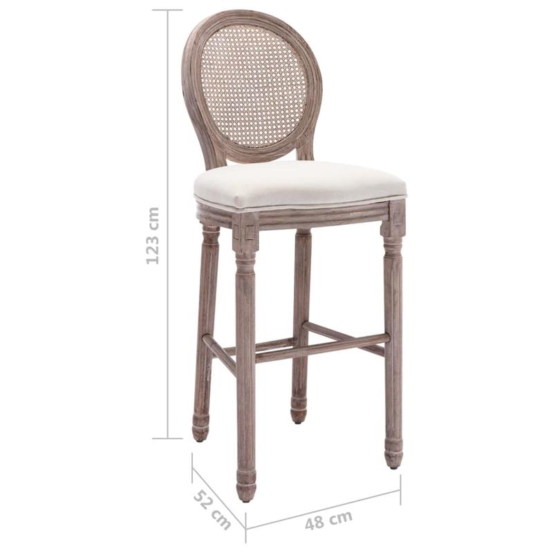 Barkrukken – Barstoelen – Keukenkrukken – Barzitplaatsen – Moderne Barkrukken – Set Van 2 – Witte Linnen Bekleding – Duurzame Constructie