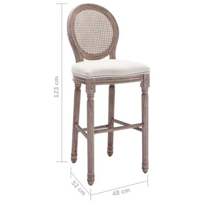 Barkrukken – Barstoelen – Keukenkrukken – Barzitplaatsen – Moderne Barkrukken – Set Van 2 – Witte Linnen Bekleding – Duurzame Constructie