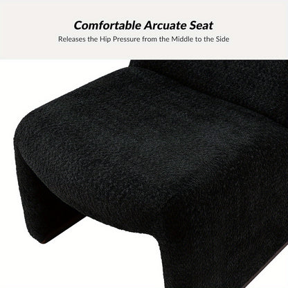 Lounge Stoel – Fauteuil – Zithoekstoel – Armstoel – Designstoel – Modern Zwart – Ergonomisch Gestoffeerd – Massief Houten Frame