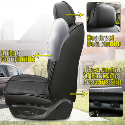 Autostoelhoes – Stoelhoes – Autostoelbeschermers – Stoelbeschermers – Autoaccessoires – Universele Pasvorm – PU Leer – Complete Set 5 Zitplaatsen