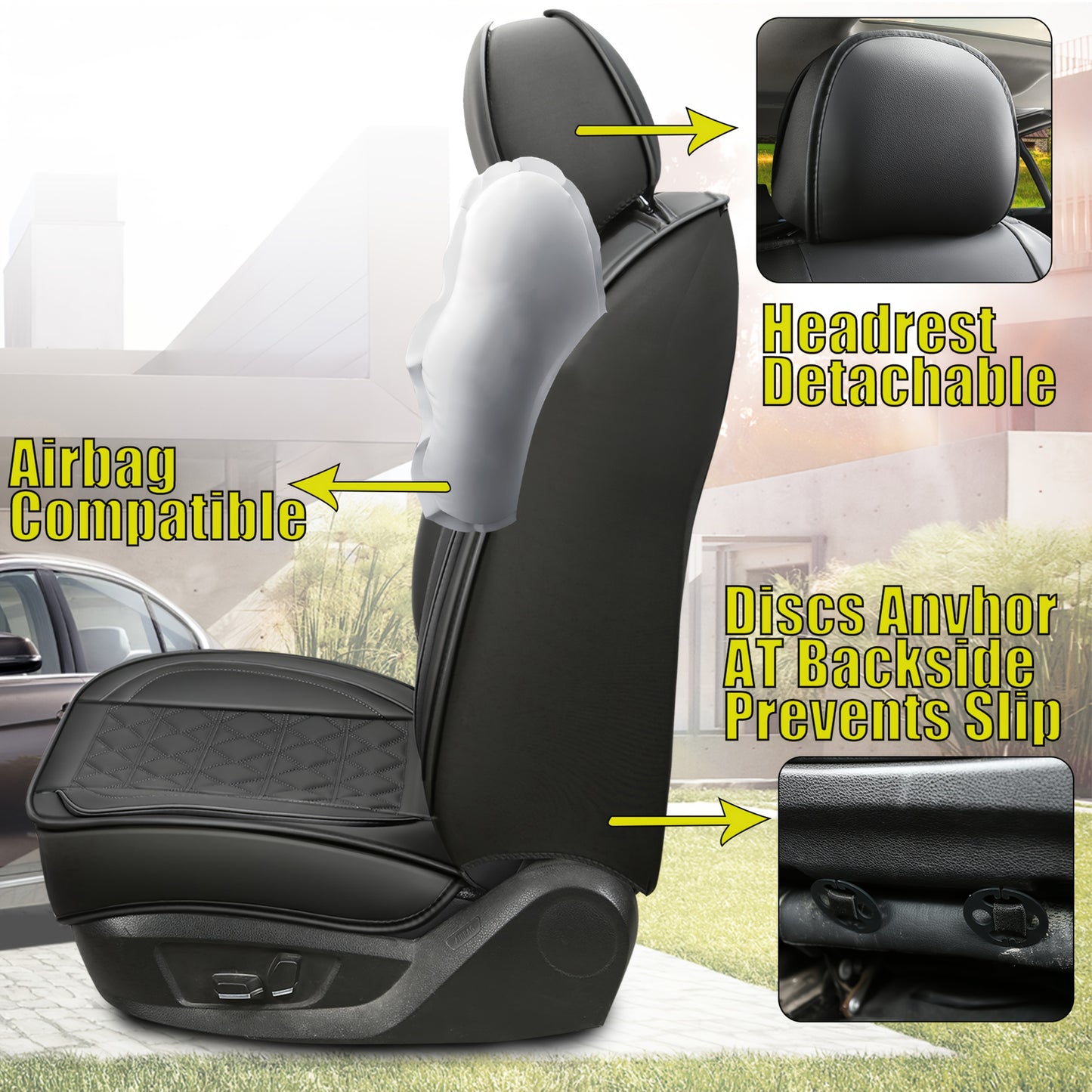 Autostoelhoezen – Stoelhoezen Auto – Zitbeschermer – Kuiphoezen – Universele Autostoelhoes – Complete Set 5 Zits – PU Leer Met Schuimvulling – Eenvoudige Installatie
