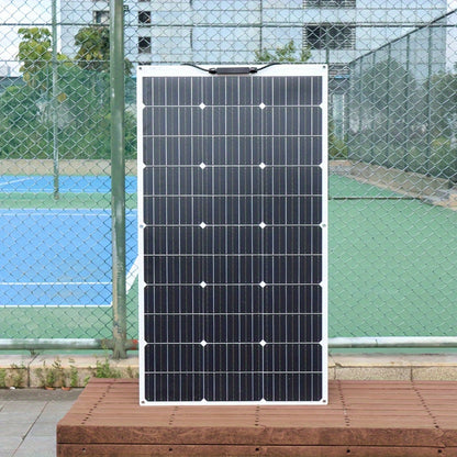200W Flexible Solar Panel Kit 2X100 Watt 12 Volt Monocrystalline Off-Grid System And 20A Controller Kit PV Battery Charging for Home RV Boat Trailer Outdoor Camping (White Panel)