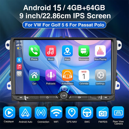 Multimediaplayer Auto – Autoradio – Navigatiesysteem – Carplay Speler – Multimedia Systeem – 9 Inch IPS Touchscreen – Draadloze CarPlay & AHD Achteruitrijcamera