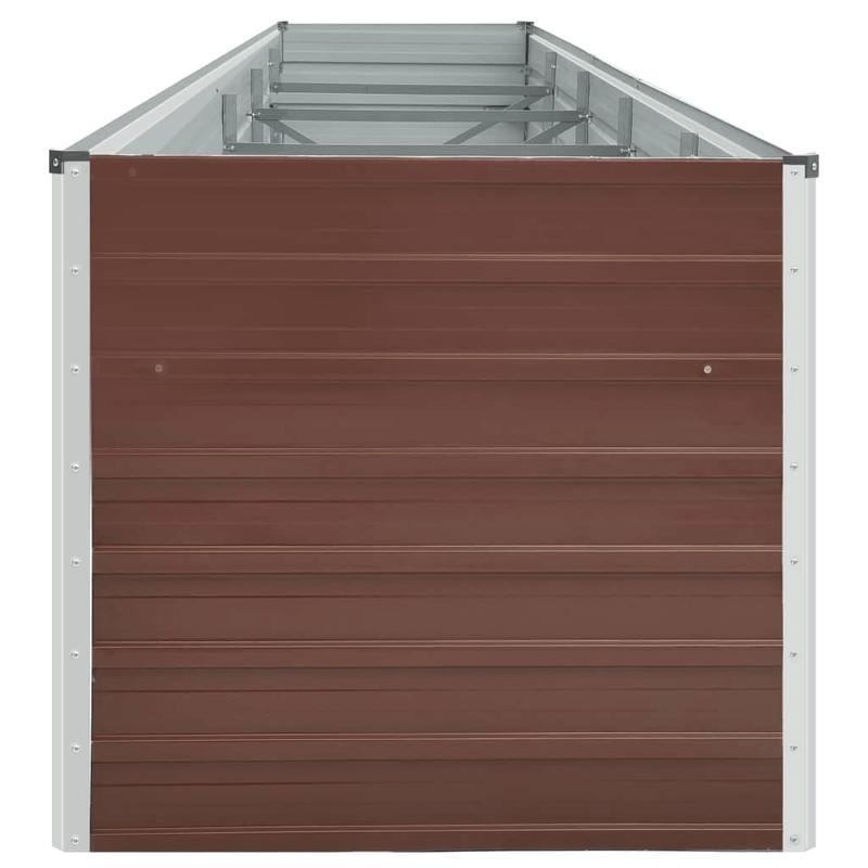 Raised Garden Bed – Verhoogde Tuinbak – Plantenbak – Moestuinbak – Borderbak – Gegalvaniseerd Staal – 400x80x77 cm – Bruin – Eenvoudig In Elkaar Te Zetten – Modern Simpel Design