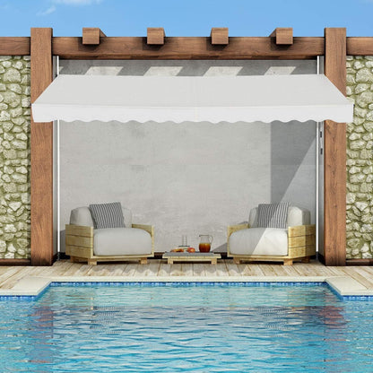 Zonnescherm – Zonwering – Luifel – Balkonluifel – Terrasoverkapping – 395 cm Breed – Verstelbare Hoogte 200-300 cm – Aluminium Frame – Beige Oxford Stof