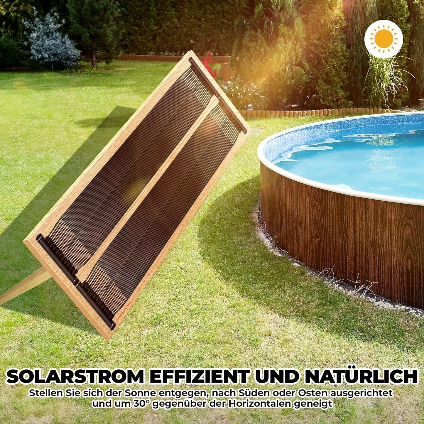 Zonnecollector Zwembad – Zwembadverwarmer – Solar Verwarming – Zwembadverwarming – Zwembad Warmtecollector – 600x75 cm – UV-bestendig PE-Materiaal – Geschikt Voor Zwembaden Tot 24.000 Liter