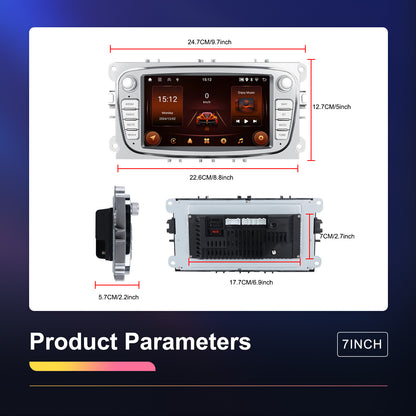 Android 15 Autoradio – Multimedia Radio – Car Stereo – Navigatiesysteem – Touchscreen Radio – 7-inch HD Scherm – Inclusief AHD Achteruitrijcamera – Wireless CarPlay & Android Auto
