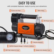Luchtcompressorpomp - 12V - 150PSI - 30MPA - Draagbaar - voor vrachtwagen Jeep voertuig & SUV bandenpomp - QUORE