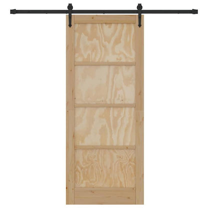 Houten Schuifdeur – Binnendeur – Roomdivider – Ruimteverdeler – Schuifpaneel – Bruin – Handmatig Schuifsysteem – 83 x 202 cm