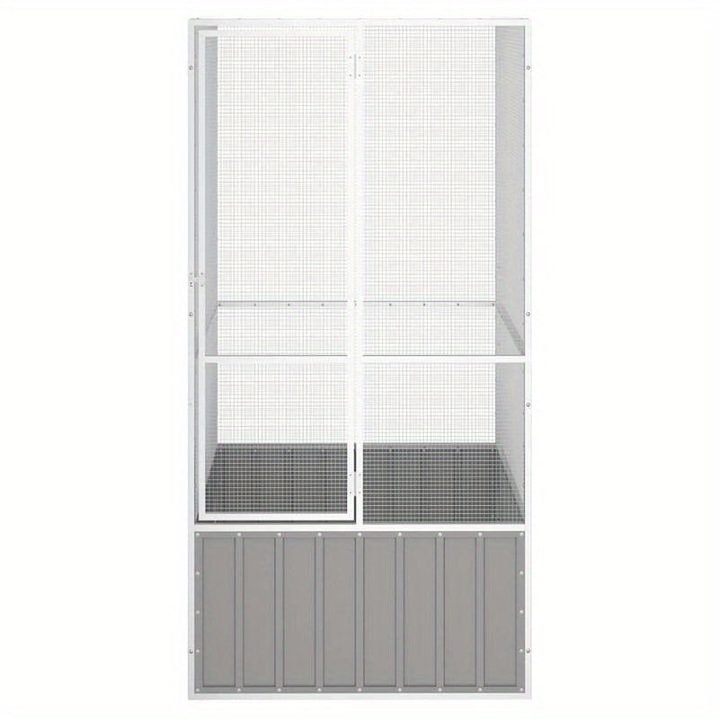 Stainless Steel Bird Cage with Ventilation Mesh - 11.7x10.7x21.5cm, Durable Outdoor Small Animal Habitat for Rabbits, Guinea Pigs, Poultry - Weather-Resistant, Easy-Clean Design