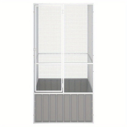 Stainless Steel Bird Cage with Ventilation Mesh - 11.7x10.7x21.5cm, Durable Outdoor Small Animal Habitat for Rabbits, Guinea Pigs, Poultry - Weather-Resistant, Easy-Clean Design