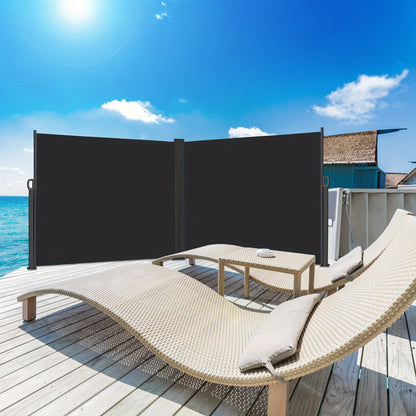 Uitschuifbaar Zijscherm – Balkon Scherm – Privacy Scherm – Windscherm – Zonwering – 6 Meter Breed – Aluminium Standaard - Antraciet
