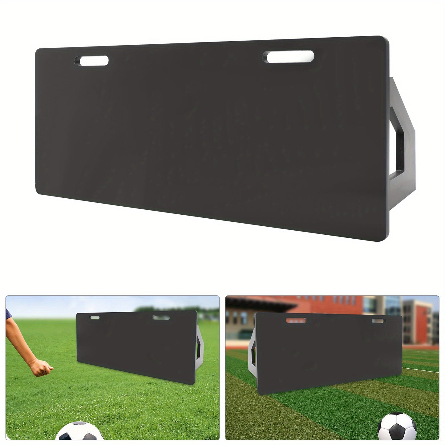 Voetbaltrainer – Voetbal Rebounder – Trainingsbord – Dribbelmat – Voetbal Trainingshulpmiddel – Inklapbaar & Draagbaar – HDPE Duurzaam Materiaal – Duale Hoekinstellingen 100x40 cm – Zwart