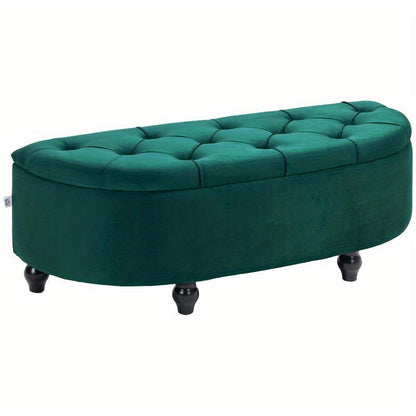 Voetenbank – Poef – Krukje – Voetensteun – Zitbankje – Multifunctioneel – Fluweel Bekleding – Compact Hardhout & Metaal
