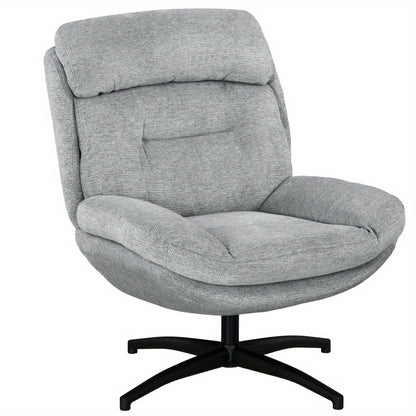 Loungestoel – Fauteuil – Draaifauteuil – Relaxstoel – Armstoel – Waterafstotende Chenille – Zachte Bekleding – Geïntegreerde Armleuningen