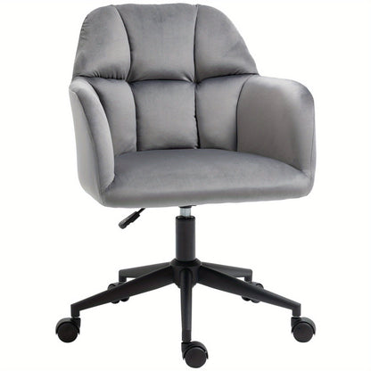 Bureaustoel – Office Chair – Draaistoel – Kantoorstoel – Bureaustoel – Verstelbare Zithoogte – Velvety Bekleding – Max 120 kg – Antracietgrijs