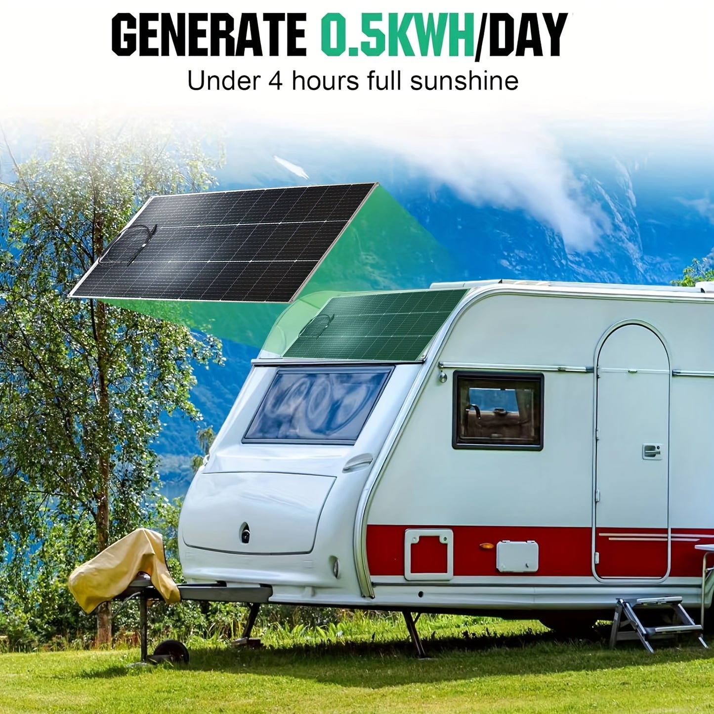Zonnepaneel – Solar Panel – Zonnesysteem – Zonne-energiepaneel – Monokristallijn Paneel – 2x 125W 18V – Flexibel & Weerbestendig – Eenvoudige Installatie