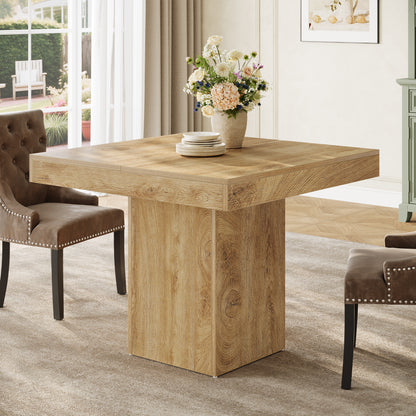 Eettafel – Tafel – Keukentafel – Vierkante Tafel – Eetkamertafel – 100x100 cm – Lichtbruin Hout – Stevig Dik Blad