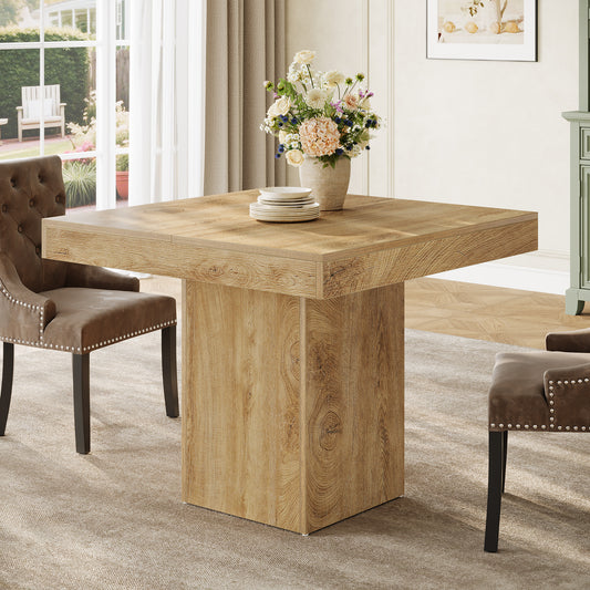 Eettafel – Tafel – Keukentafel – Vierkante Tafel – Eetkamertafel – 100x100 cm – Lichtbruin Hout – Stevig Dik Blad