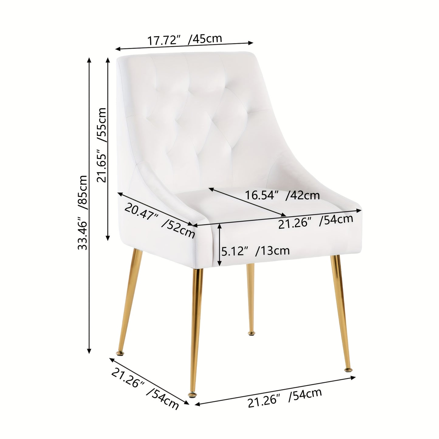 Velvet Eetkamerstoelen – Stoffen Stoelen – Design Stoelen – Retro Stoelen – Blauw – Set Van 4 – Gouden Metalen Poten – Ergonomisch Comfort