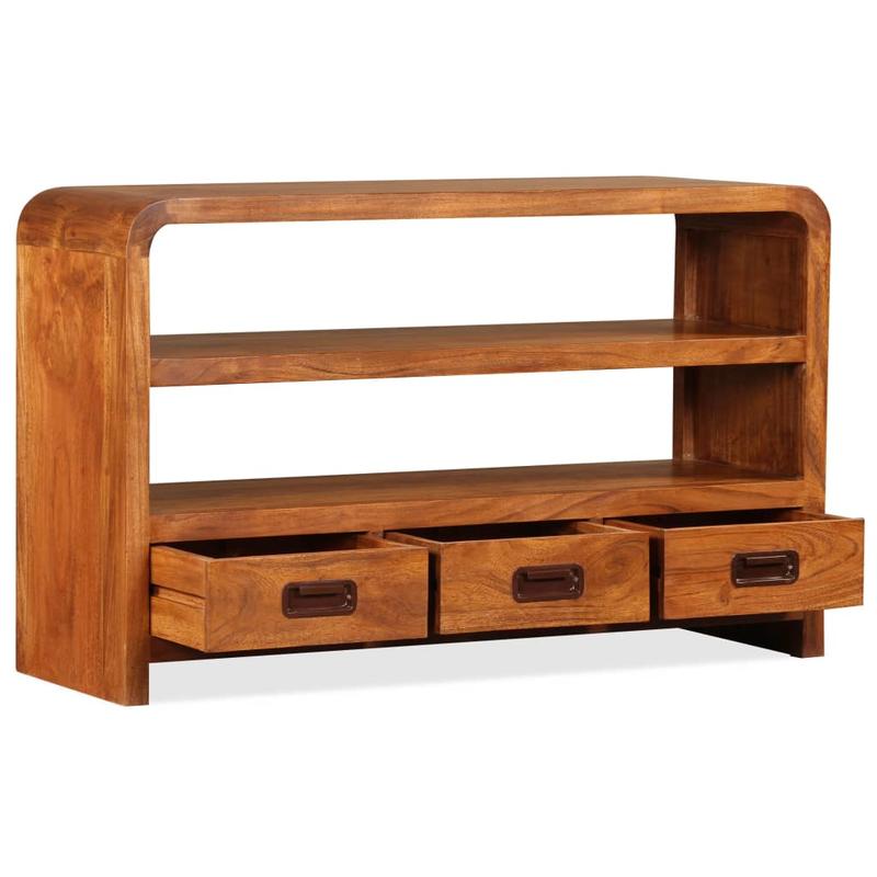 Tv Dressoir – Tv Meubel – Opbergkast – Dressoir – Kast – Massief Acaciahout – 90x30x55 cm – Wandmontage – Rustiek Design
