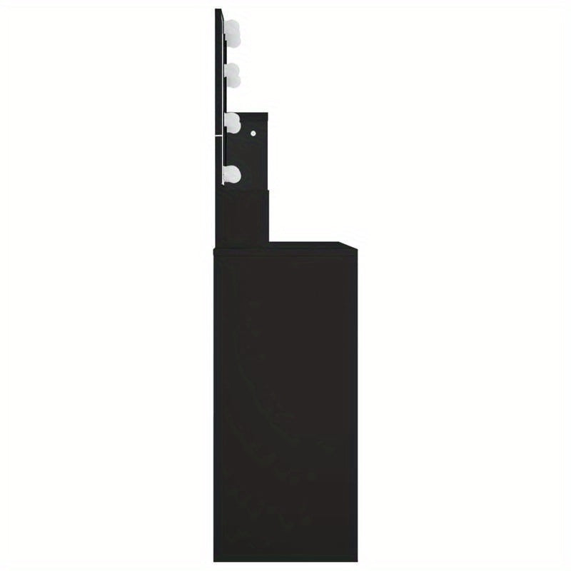 Kaptafel – Make-up Tafel – Vanity – Dressing Table – Make-up Station – Mat Zwart – MDF Materiaal – Compact Ontwerp met Lades