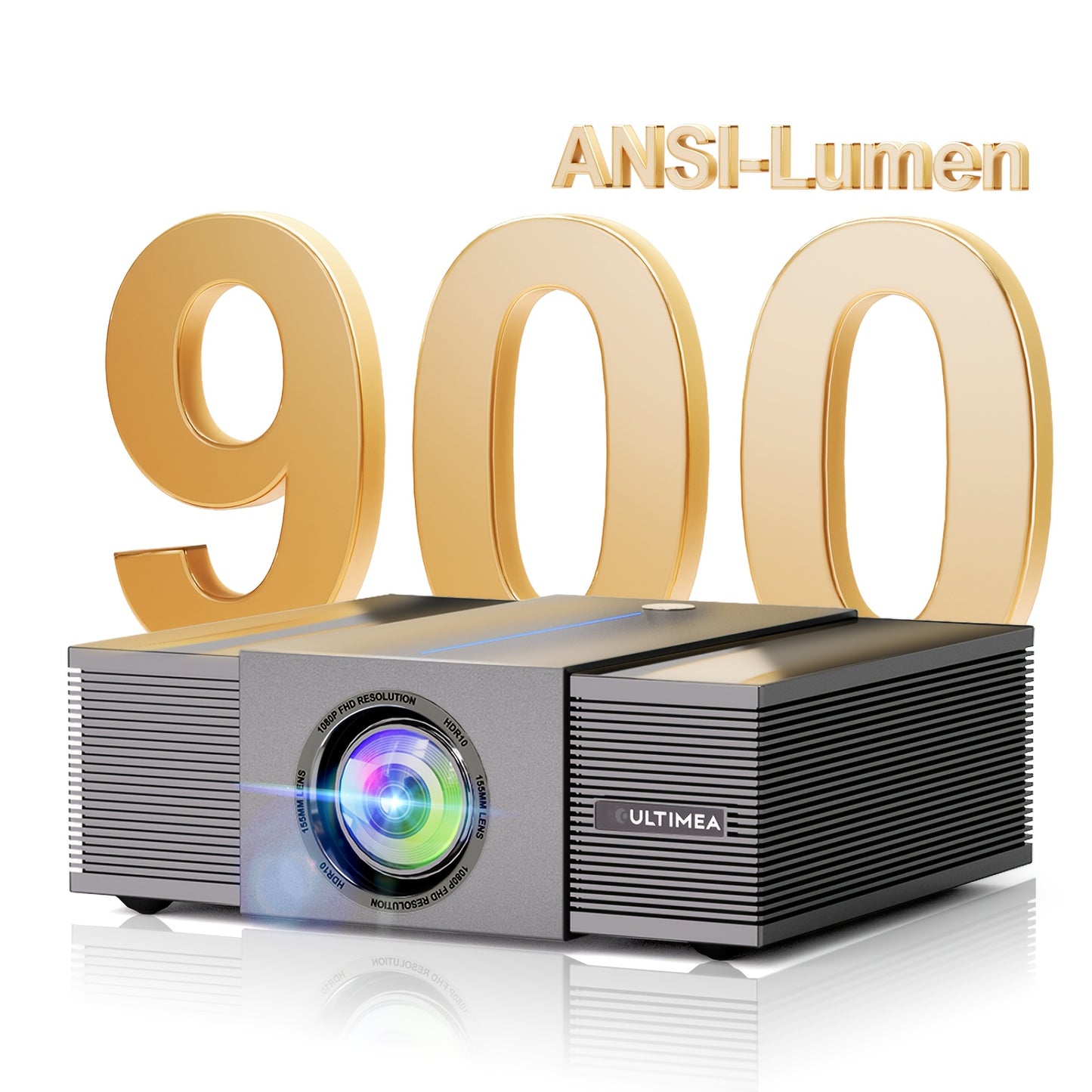 Projector – Beamer – Home Cinema – Multimedia Projector – Smart Projector Zwart – 900 ANSI Lumen Helderheid – 4K Decoding & HDR10+