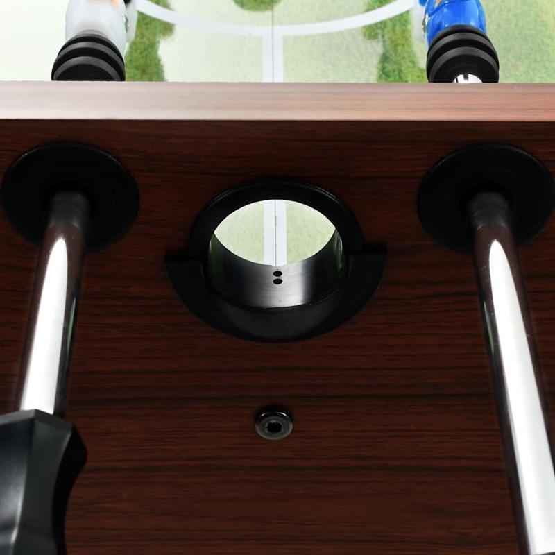 tafelvoetbaltafel – voetbaltafel – tafelvoetbalspel – kickertafel – speltafel – stevig staalframe – groot speelveld 140x74,5x87,5 cm – bruin zwart grijs