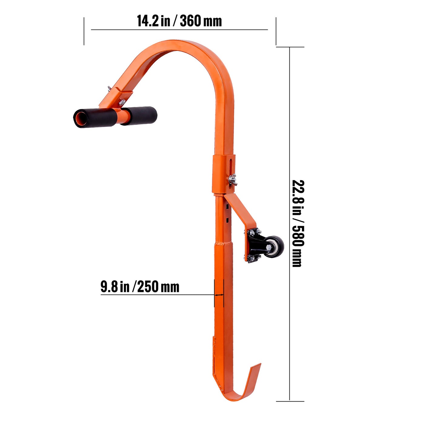 Ladderhaak – Dakhaak – Nokhaak – Ladderstabilisator – Ladderhouder – Stalen Constructie – 360° Draaibare Wielen