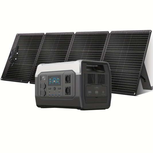 Powerstation – Draagbare Generator – Noodstroom – Camping Accu – Zonne-energiegenerator – 1800W Capaciteit – 200W Zonnepaneel