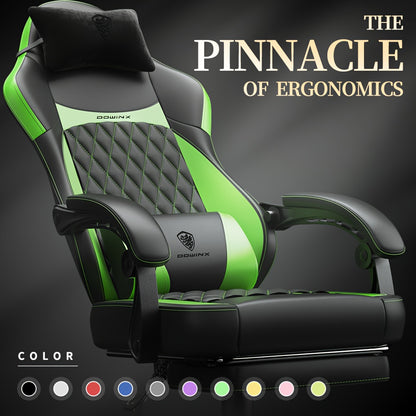 Bureaustoel – Ergonomische Stoel – Office Chair – Gamingstoel – Draaistoel – Hoog Rugleuning – Verstelbare Lendensteun – Uitschuifbare Voetsteun – Pocketveerkussen – Max. 136 kg Belastbaar