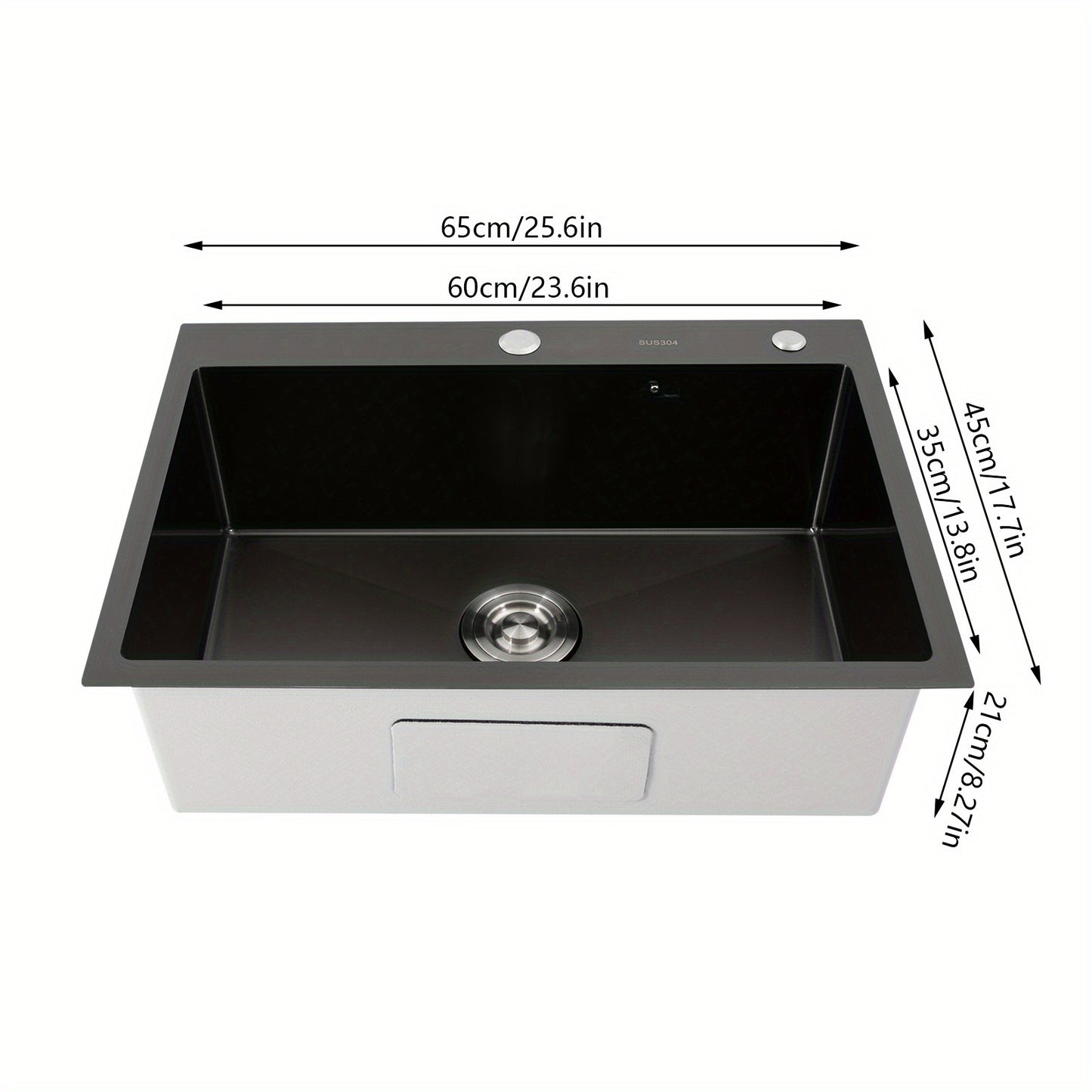 RVS Spoelbak – Keukenspoelbak – Inbouwspoelbak – Wasbak – Horecaspoelbak – Groot & Diep Ontwerp – 304 Roestvrij Staal Met Nano-Coating