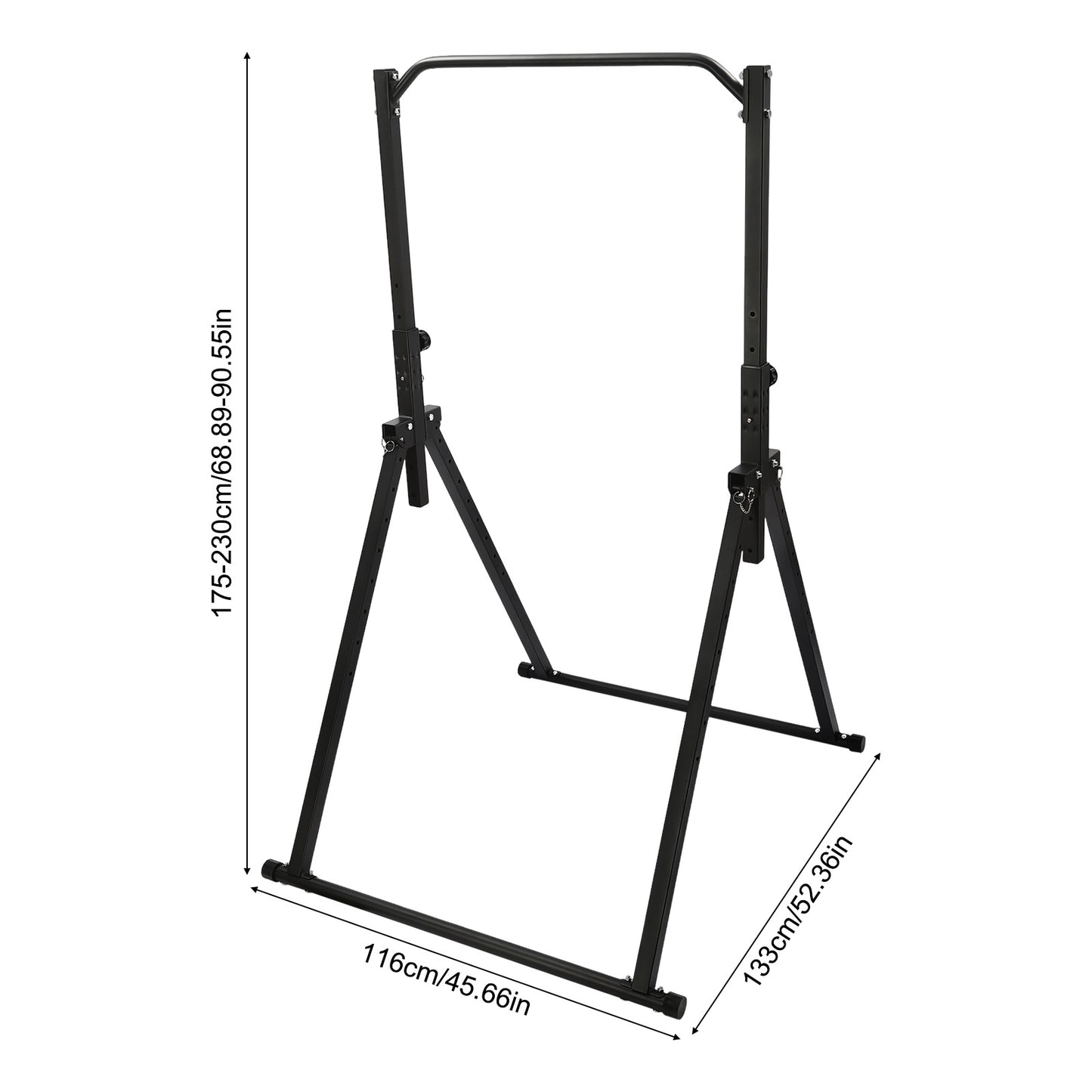 Pull-up Bar – Optrekstang – Krachtstation – Fitnessrek – Inklapbaar – Verstelbare Hoogte 1,75-2,3 m – Carbon Staal Draagkracht 200 kg