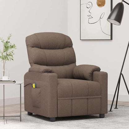 Relaxfauteuil – Fauteuil – Loungestoel – Relaxstoel – Zetel – Taupe – Handmatig Verstelbare Rugleuning – Hoogwaardig MDF Houten Frame