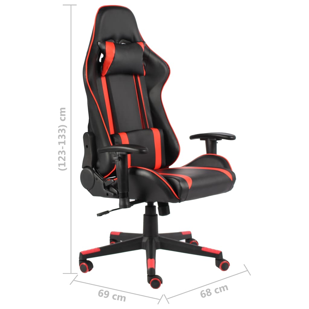 Gamingstoel – Gamestoel – Bureaustoel – Computestoel – Racingstoel – Rood Zonder Voetensteun – Ergonomische Hoge Rugleuning – Verstelbare Zithoogte