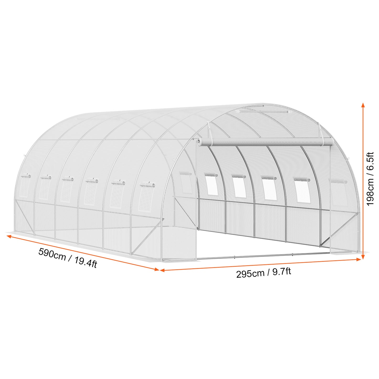 Kweekkas – Tuinkas – Broeikas – Tunnelkas – Serre – Groot Walk-In Ontwerp – Gegalvaniseerd Stalen Frame – 140g/m² PE Waterdichte Cover