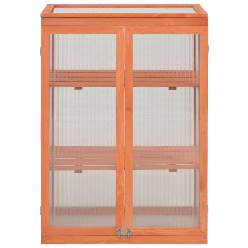 Kweekkas – Tuinkas – Broeikas – Plantenkas – Serre – Houten Kas Marrone – Compact 75x47x109 cm – Robuuste Houten Constructie