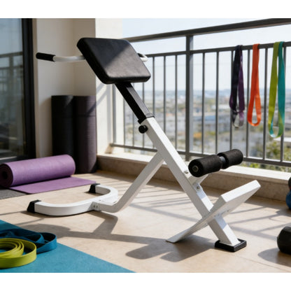 Adjustable Back Extension Bench Roman Chair Home Gym Equipment - 5-Level Strength Training System with Core Workout Bench, Space-Saving for Small Apartment, Easy Assembly, Durable Frame & PU (for Back Extensions,