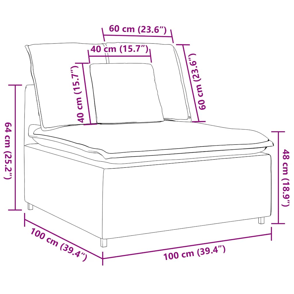 Modulaire Bank – Modulair Sofa – Hoekbank – Middenbank – 2-zitsbank – Corduroy Bekleding – Stevig Metalen Frame