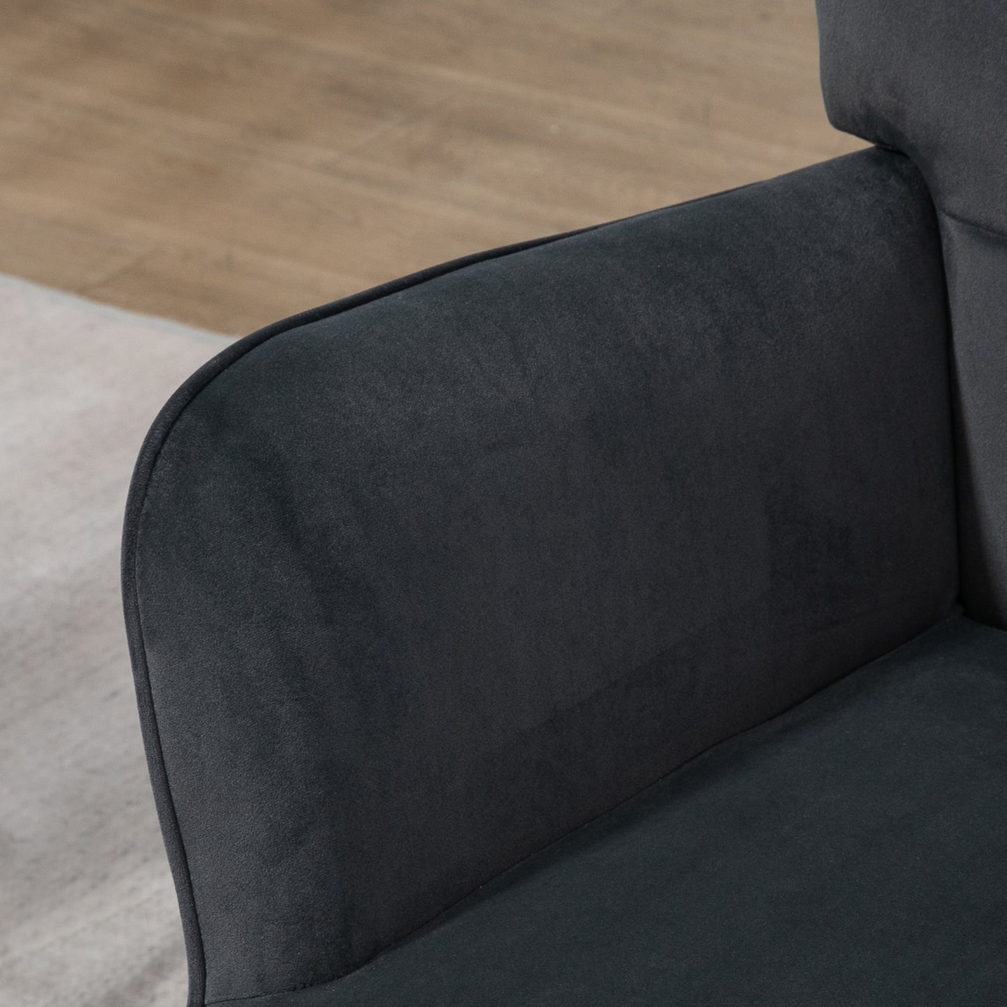 Loungefauteuil – Loungestoel – Relaxfauteuil – Fauteuil – Zithoekstoel – Hoog Draagvermogen 120 kg – Fluweelachtige Bekleding Donkergrijs