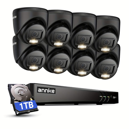 Beveiligingssysteem – Bewakingscamera – CCTV Systeem – Surveillance Set – Camerabeveiliging – 8 Kanaals Bekabeld – 8MP Full HD – Slim Nachtzicht Met AI Detectie