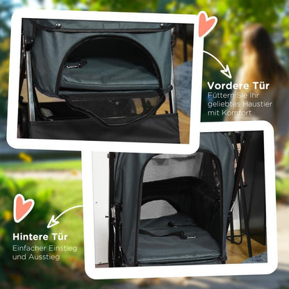 Huisdierwagen – Dierenwagen – Pet Stroller – Draagwagen – Reiswandelwagen – Lichtgewicht en Inklapbaar – All-Terrain Wielen met Remmen