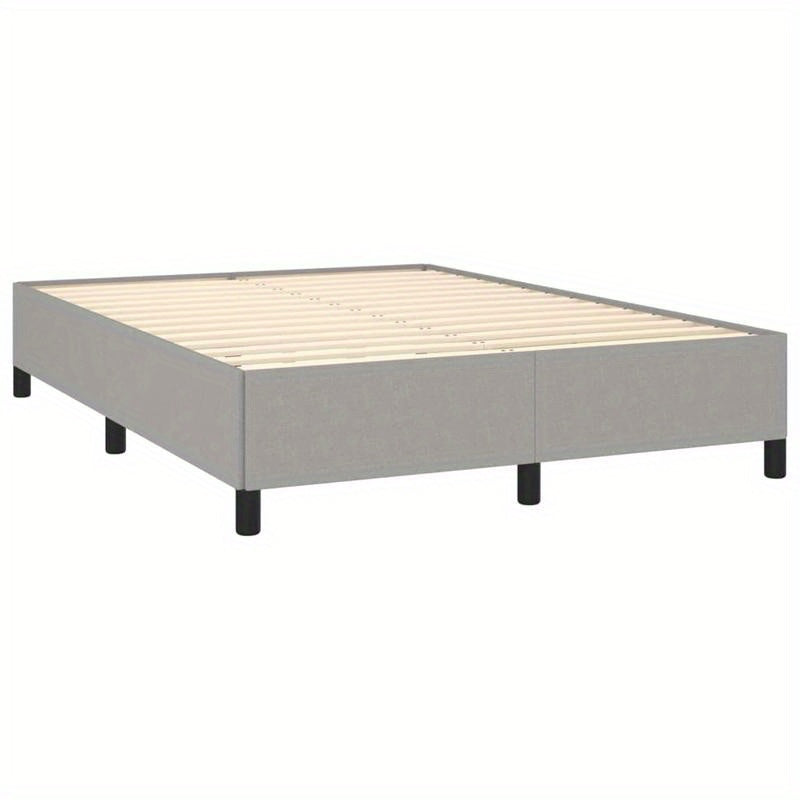 Modern Light Gray Bed Frame 140x200cm - Removable Fabric, Wooden Slats, No Power Needed, All-Season Comfort, Easy Assembly, Contemporary Design for Small Spaces, Bedroom Furniture, Minimalist Bedroom, Durable Bed Frame
