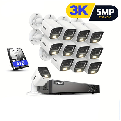 Beveiligingssysteem – Bewakingscamera – CCTV Camera – Video Surveillance – Security Camera Set – 16-Kanaals 5MP 3K UHD – AI Detectie Personen & Voertuigen – Kleur Nachtzicht Met Microfoon