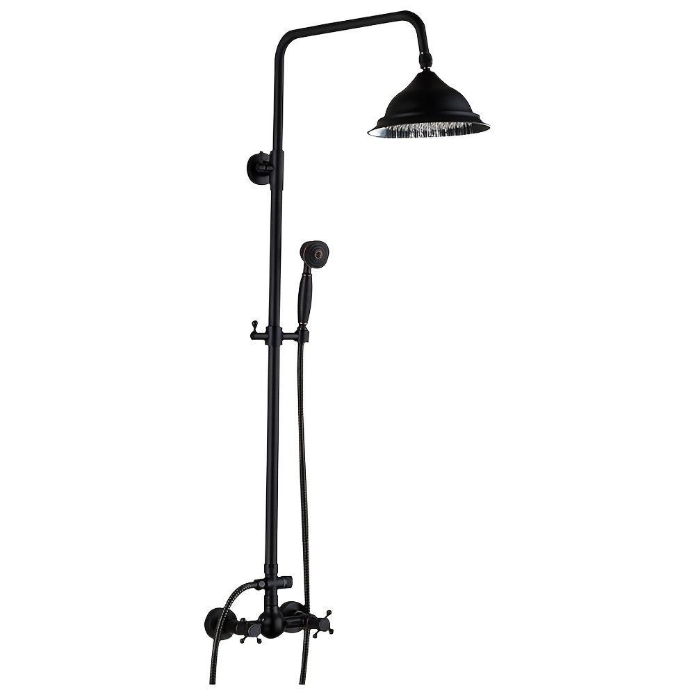 Regendouche – Douche Set – Thermostaatkraan – Wandmontage – Ronde Douchekop – RVS Chroom Afwerking – Ingebouwde Thermostaat – Duurzaam & Eenvoudig Te Installeren