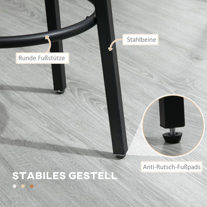 Barkrukken – Barstoelen – Krukken – Hoge Stoelen – Industrieel Design – Rustic Brown Zitting – Zwart Metalen Frame – Comfortabele Voetensteun – 42x42x65 cm – Set Van 2