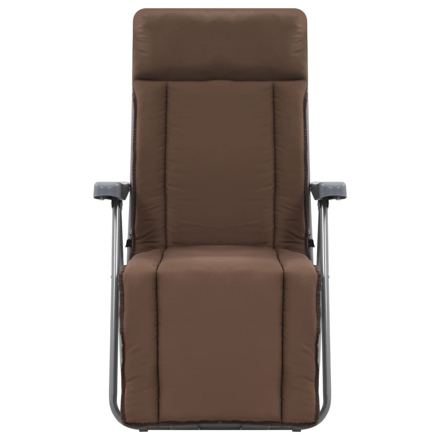 Stoelen – Tuinstoelen – Klapstoelen – Lounge Stoelen – Relaxstoelen – Verstelbare Rugleuning – Gepoedercoat Stalen Frame – Set Van 2 Met Kussens En Hoofdsteun – Bruin – Comfortabel En Stevig