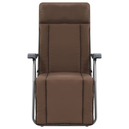 Stoelen – Tuinstoelen – Klapstoelen – Lounge Stoelen – Relaxstoelen – Verstelbare Rugleuning – Gepoedercoat Stalen Frame – Set Van 2 Met Kussens En Hoofdsteun – Bruin – Comfortabel En Stevig